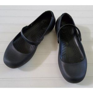Crocs Women's Alice Work Slip Resistant Mary Jane Shoes Black Size 10